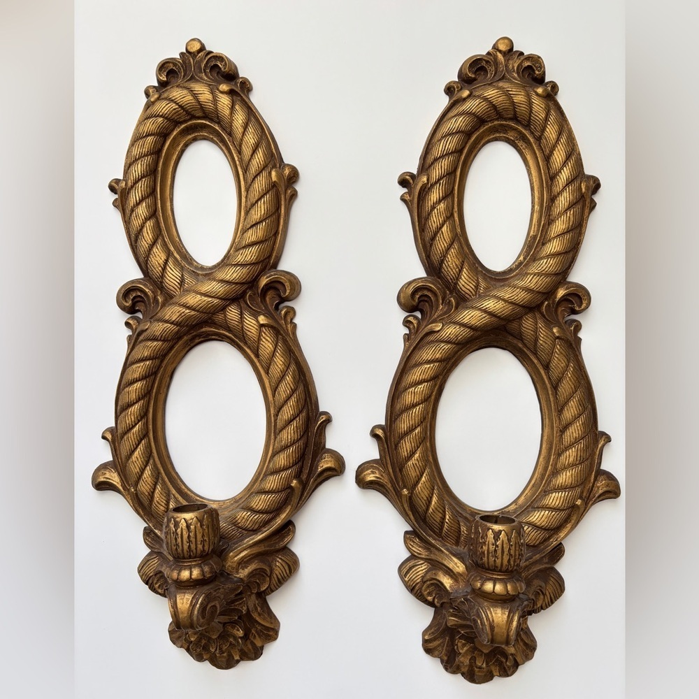 VTG Gold Universal Statuary Corp Wall Sconces Candle Holder Made in USA 1971 - Picture 13 of 13
